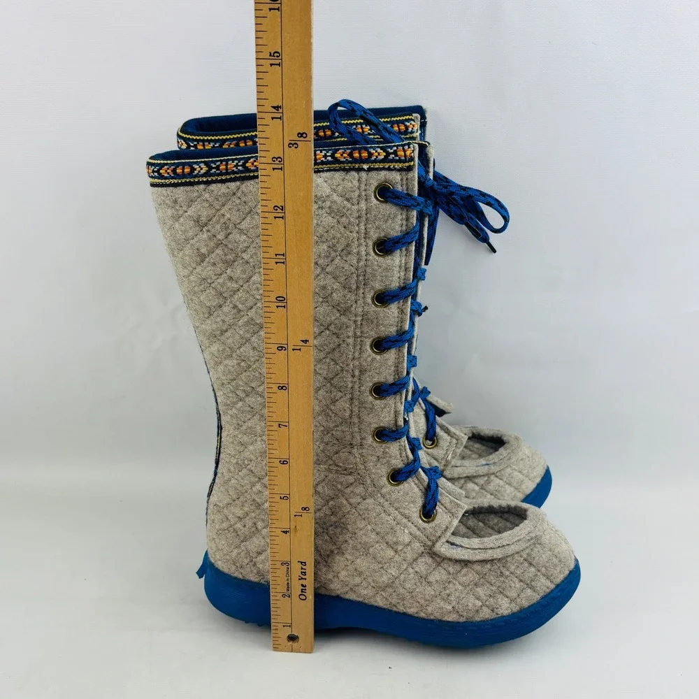 Nesna Polar Lobben Winter Boots‎ Womens 39 US 8 Grey Wool Felt Lace Up Norwegian